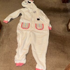 Women's Cream and Pink Hooded Jumpsuit